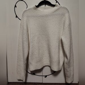White Ribbed Sweater